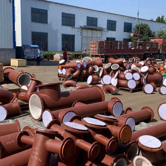 Codo de tubería de proceso industrial revestido de PTFE